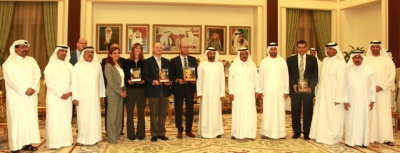 H.H. Sheikh Hamdan bin Rashid receives the participants of the Health Economics Diploma