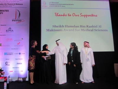 Under the patronage of H.H. Sheikh Hamdan Bin Rashid Al Maktoum: 4TH Biennial Emirates Physiotherapy Conference honored Hamdan Medical Award
