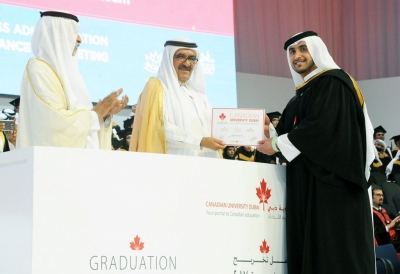 H.H. Sheikh Hamdan bin Rashid Al-Maktoum witnesses the Canadian University Dubai graduation ceremony